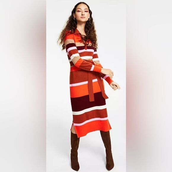Charter Club Cashmere Striped Multicolor Midi Dress, size S - Picture 12 of 12
